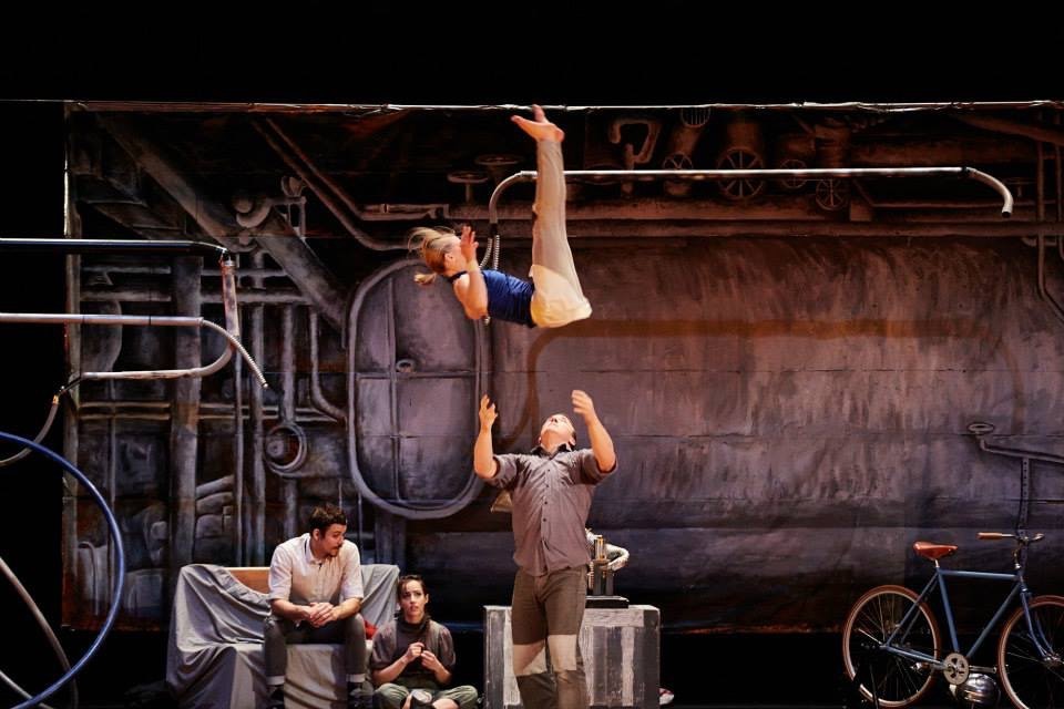 Tyler Ferraro performing with Marta Brown at 2014 Chicago Contemporary Circus Festival
