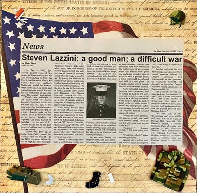 Steve Lazzini news paper article on war